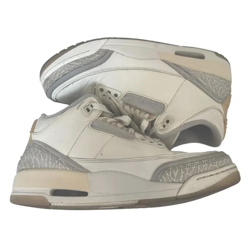 NIKE AIR JORDAN 3 Retro Craft Shoes Ivory/Grey Mist-Cream LIMITED EDITION 8.5
